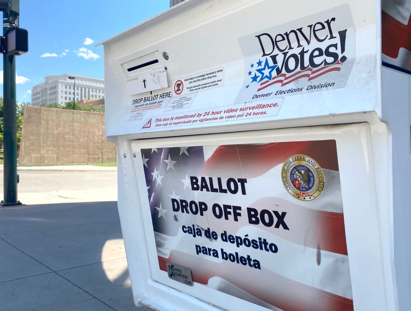A Denver ballot drop-off box